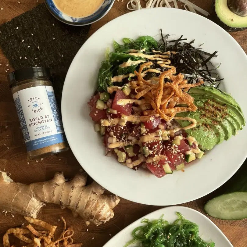 Recipe: Togarashi Tuna Bento Box with Crispy Sushi Rice, Ponzu Broccoli &  Sambal Mayo - Blue Apron