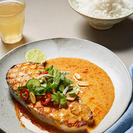 Salmon Steaks with Red Curry Sauce Recipe
