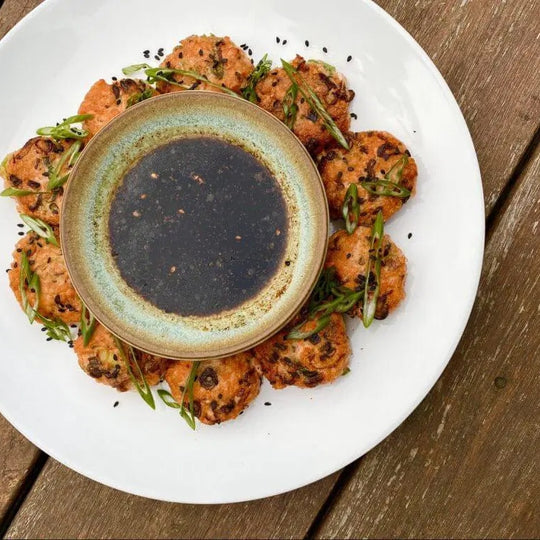 Salmon Meatballs with Sesame Soy Dipping Sauce Recipe