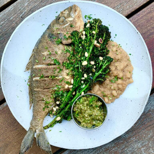 Pan Fried Whole Fish with Herb Sauce Recipe