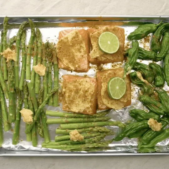 Miso Baked Salmon with Asparagus Recipe