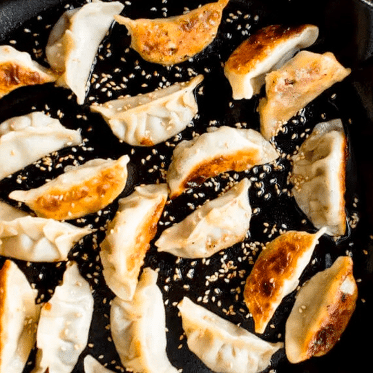 Cabbage & Mushroom Gyoza with Orange Sesame Dipping Sauce Recipe