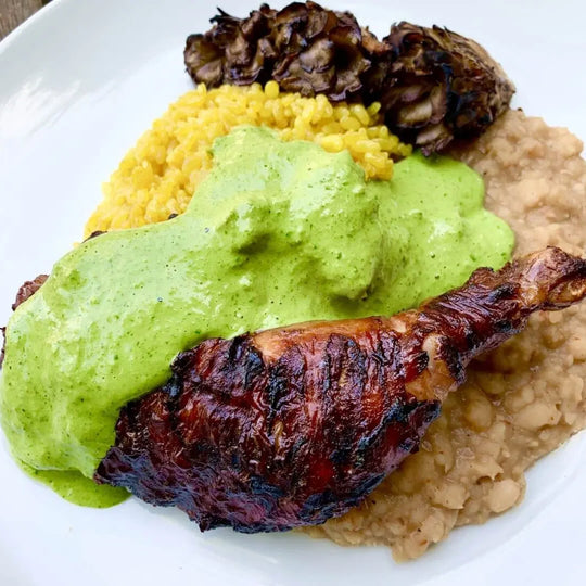 BBQ Chicken with Yellow Rice and Beans Recipe