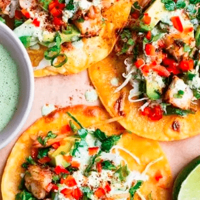 Flavorful Salpicón Shrimp Tostadas with Cilantro Serrano Sauce Recipe