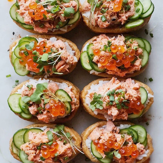 Poached Salmon Inari Sushi Recipe