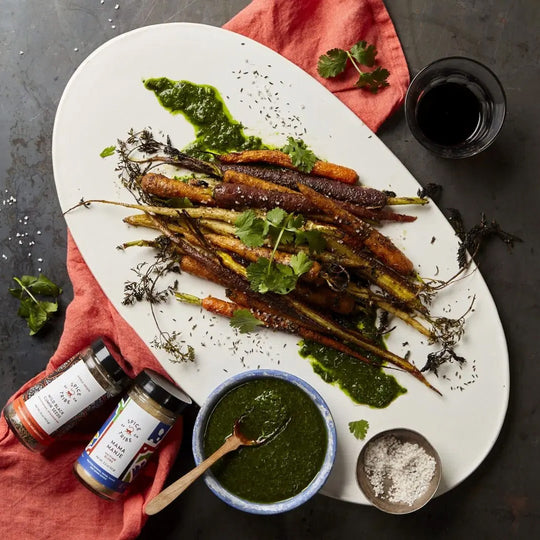 Roasted Baby Carrots with Spanish Mojo Verde Recipe