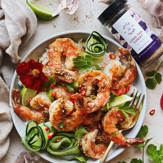 Spiced Garlic Shrimp Over Coconut Rice Recipe