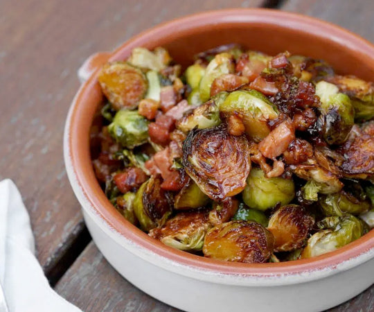 Brussels Sprouts with Pancetta and Maple Sherry Vinaigrette Recipe
