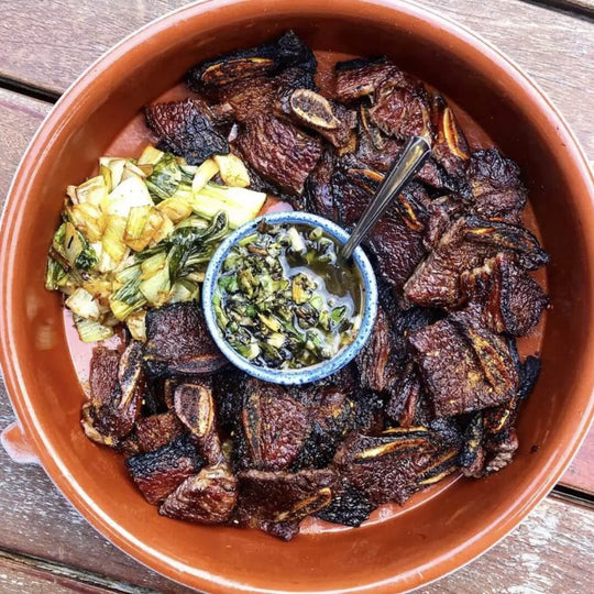 BBQ Short Ribs with Charred Scallion Ginger Sauce Recipe